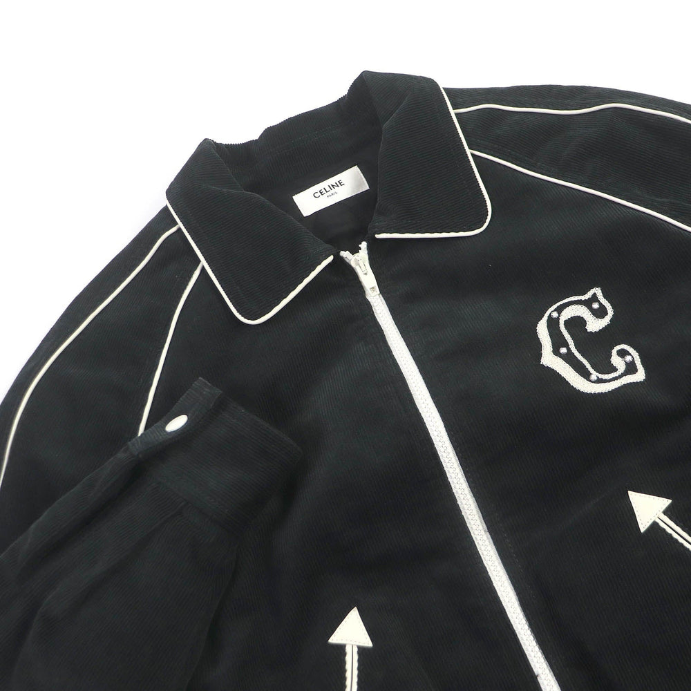 CELINE leather jacket 2Q773580W Outer: 100% cotton, Lining: 100% cupra, Filling: 100% polyester, Part: sheep leather black mens XS Used Authentic