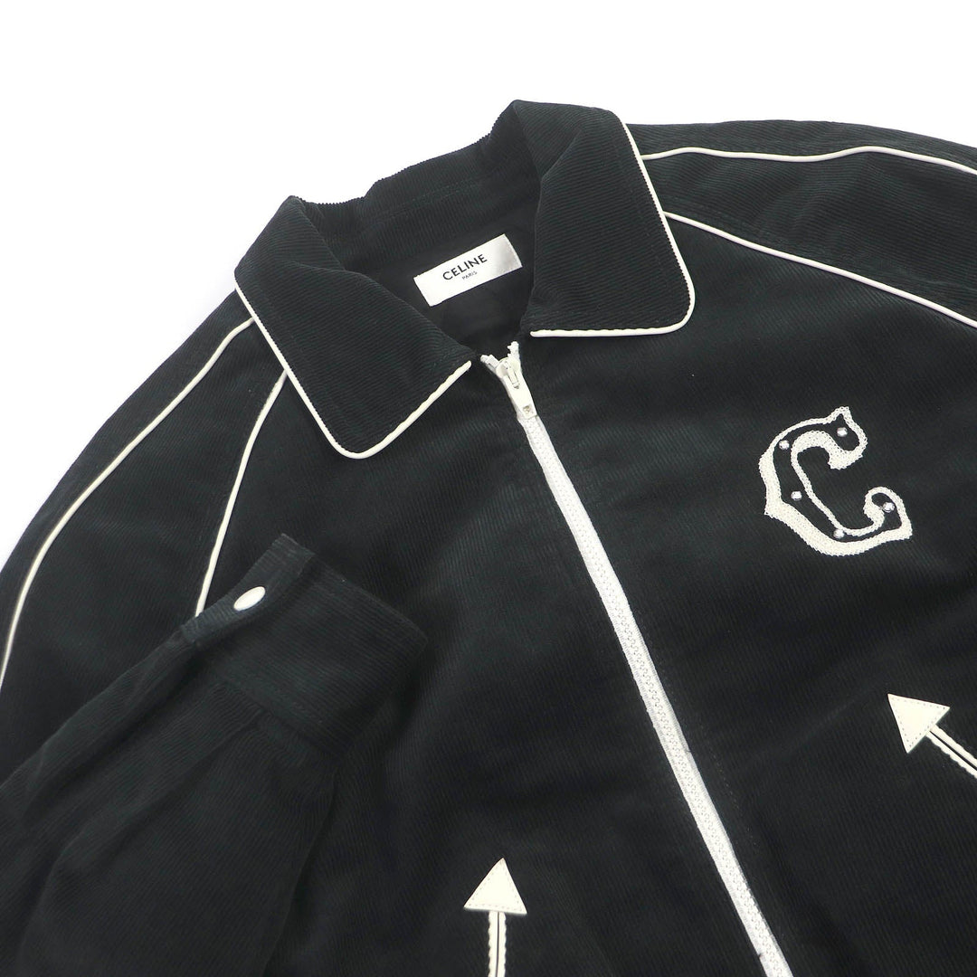CELINE leather jacket 2Q773580W Outer: 100% cotton, Lining: 100% cupra, Filling: 100% polyester, Part: sheep leather black mens XS Used Authentic