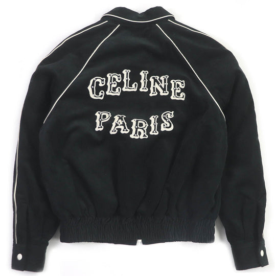 CELINE leather jacket 2Q773580W Outer: 100% cotton, Lining: 100% cupra, Filling: 100% polyester, Part: sheep leather black mens XS Used Authentic