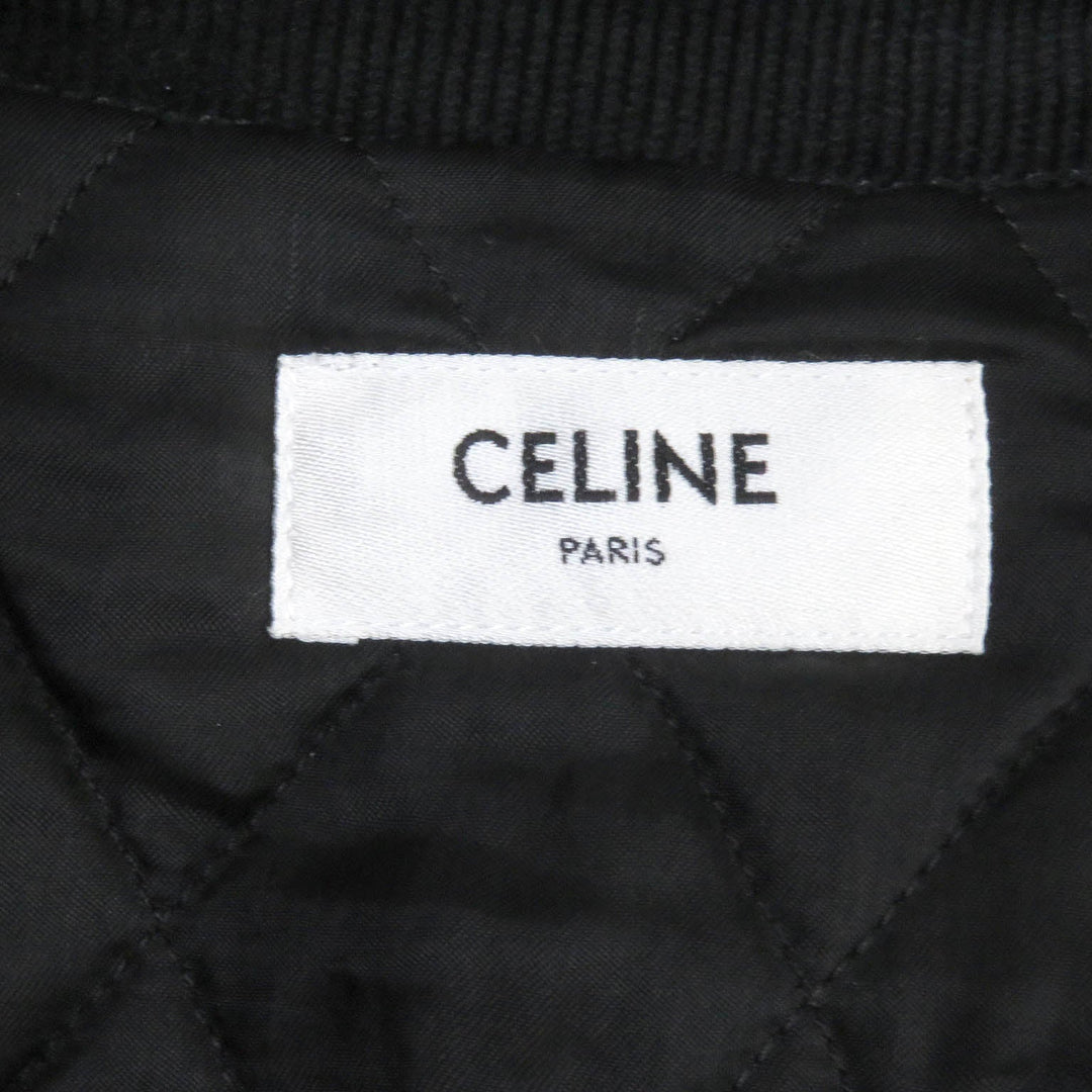 CELINE leather jacket 2Q773580W Outer: 100% cotton, Lining: 100% cupra, Filling: 100% polyester, Part: sheep leather black mens XS Used Authentic