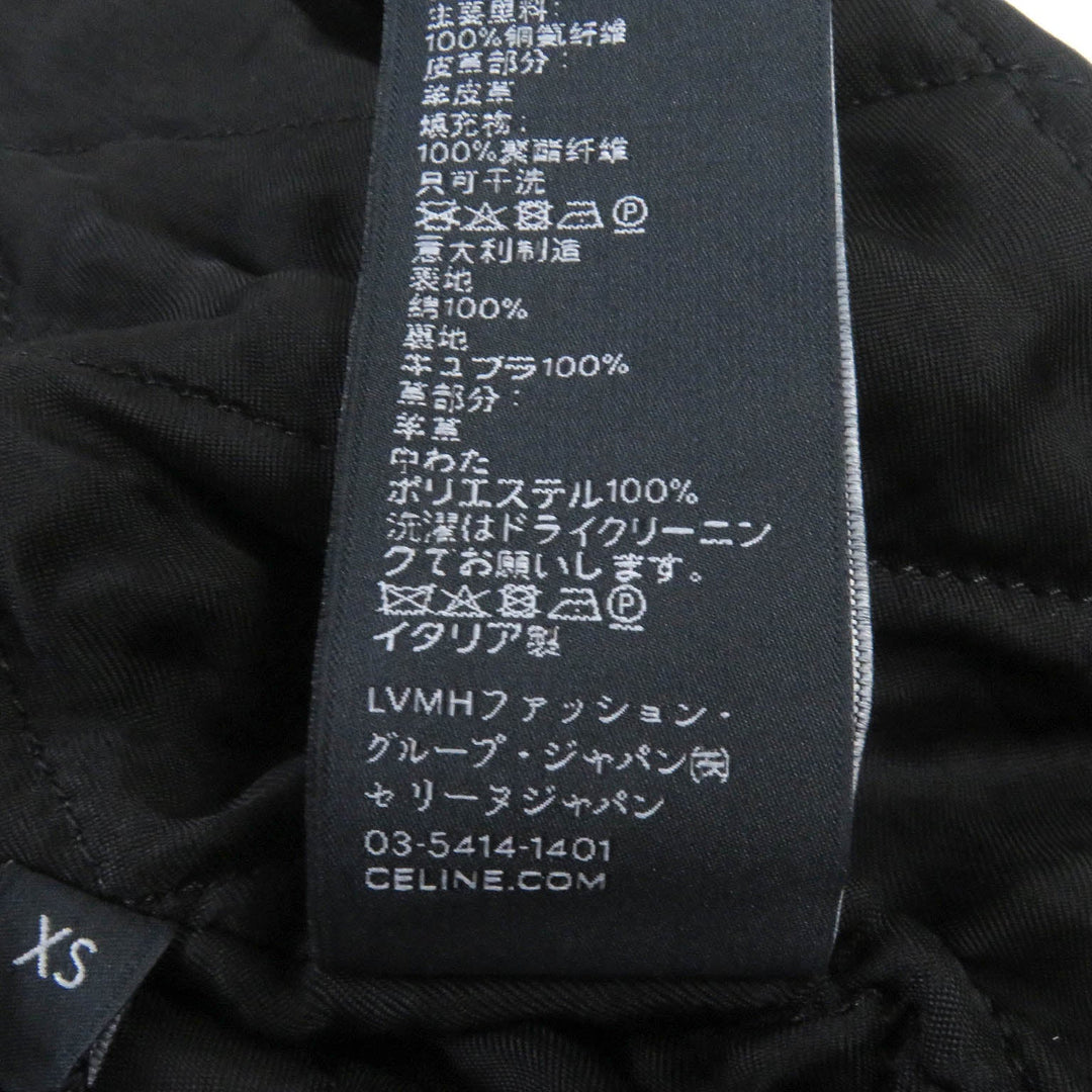 CELINE leather jacket 2Q773580W Outer: 100% cotton, Lining: 100% cupra, Filling: 100% polyester, Part: sheep leather black mens XS Used Authentic