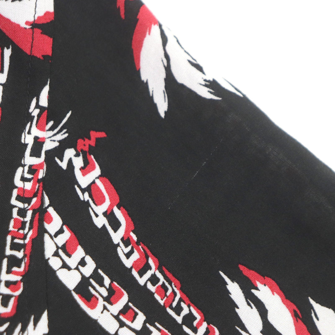 CELINE Short sleeve shirt 2C94672T Main: 100% rayon Black red white mens 39 Used Authentic