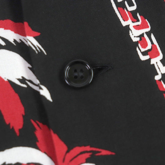 CELINE Short sleeve shirt 2C94672T Main: 100% rayon Black red white mens 39 Used Authentic