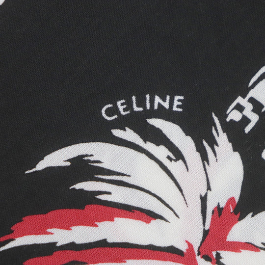 CELINE Short sleeve shirt 2C94672T Main: 100% rayon Black red white mens 39 Used Authentic