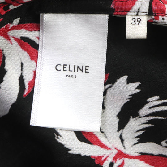 CELINE Short sleeve shirt 2C94672T Main: 100% rayon Black red white mens 39 Used Authentic