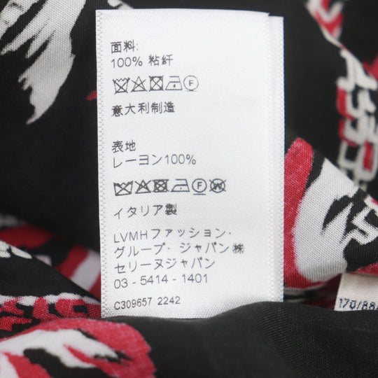 CELINE Short sleeve shirt 2C94672T Main: 100% rayon Black red white mens 39 Used Authentic
