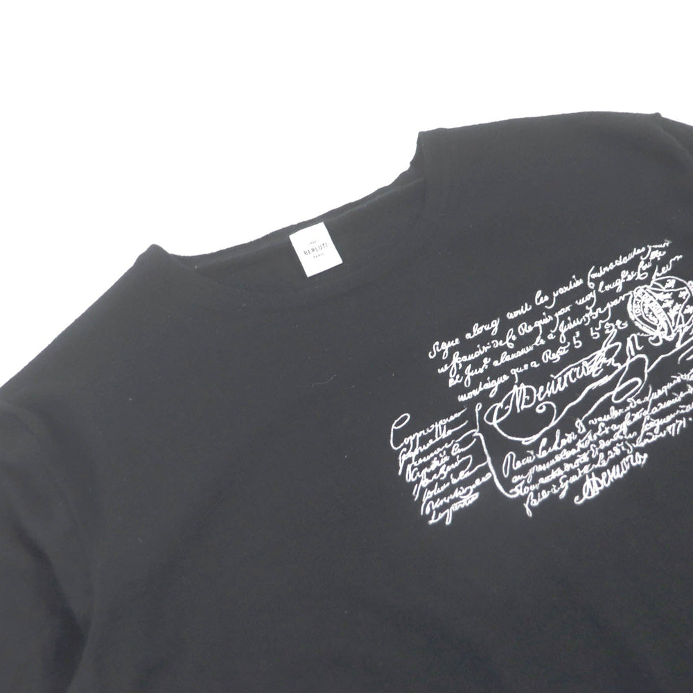 Berluti Short sleeve knit Main: 100% wool black mens L Used Authentic
