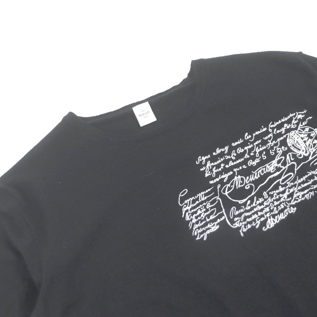 Berluti Short sleeve knit Main: 100% wool black mens L Used Authentic