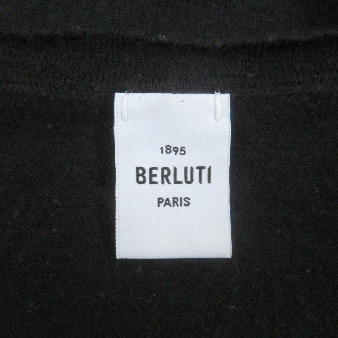 Berluti Short sleeve knit Main: 100% wool black mens L Used Authentic