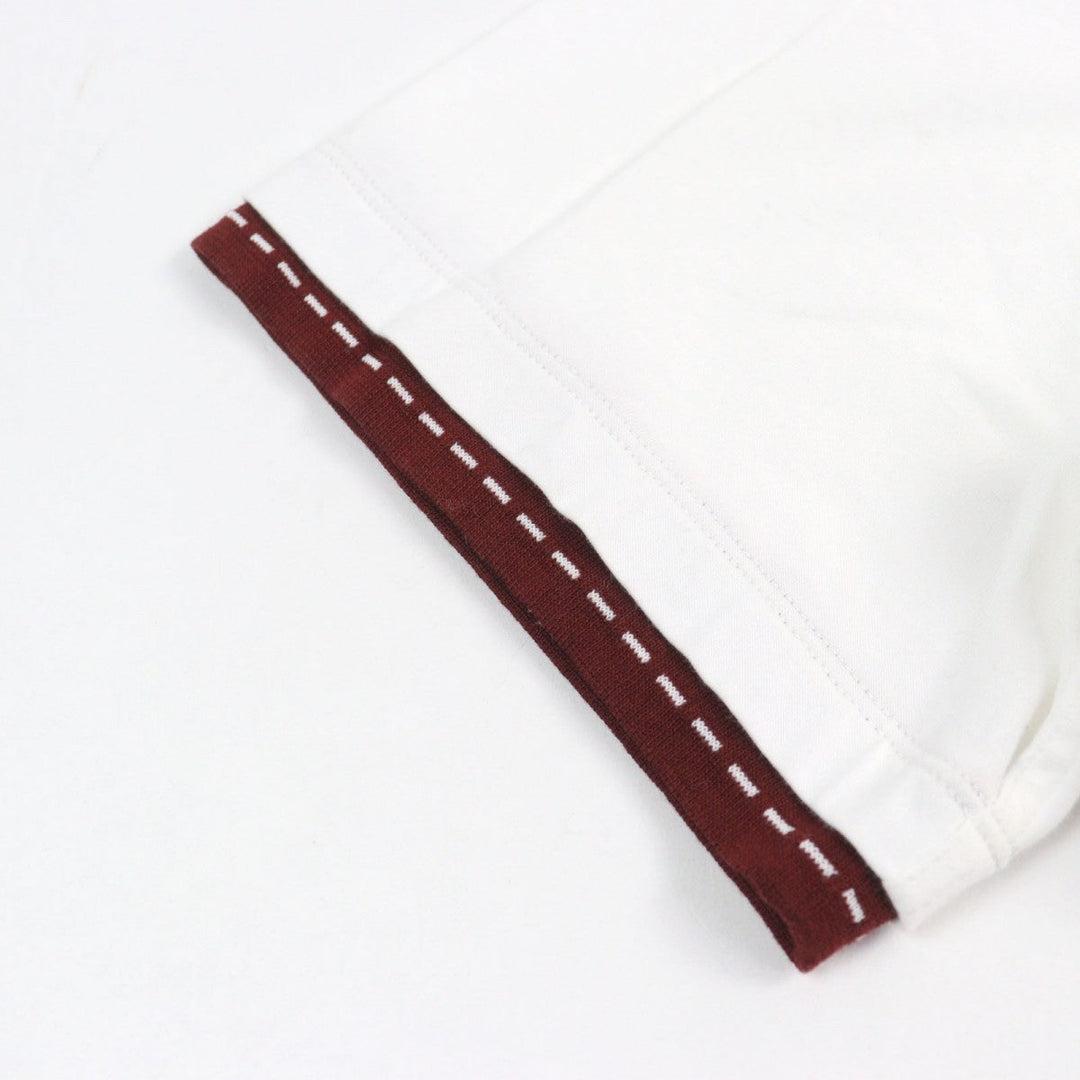 HERMES Short sleeve T-shirt Main: 100% cotton White Bordeaux mens L Used Authentic