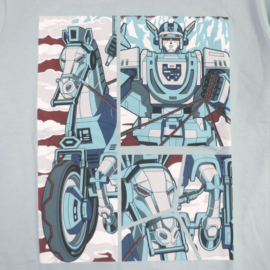 HERMES Short sleeve T-shirt Main: 100% cotton Light blue Mega Chariot mens S Used Authentic