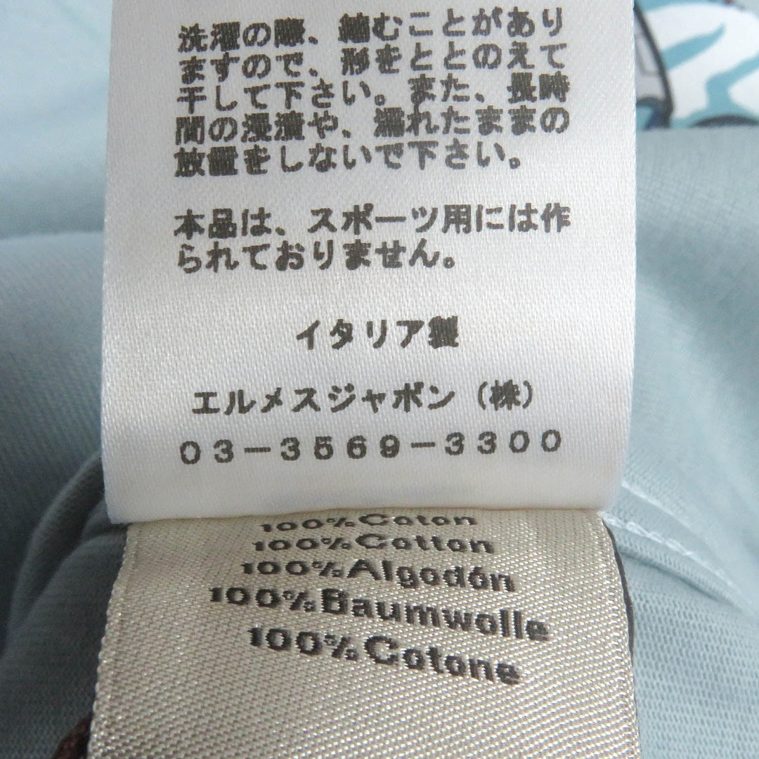 HERMES Short sleeve T-shirt Main: 100% cotton Light blue Mega Chariot mens S Used Authentic