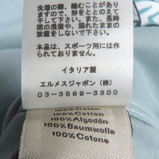 HERMES Short sleeve T-shirt Main: 100% cotton Light blue Mega Chariot mens S Used Authentic