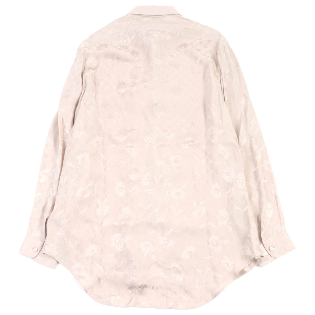 GUCCI Long sleeve shirt 596832 Main: 100% rayon pink DAISIES JACQUARD SHIRT mens 48 Used Authentic