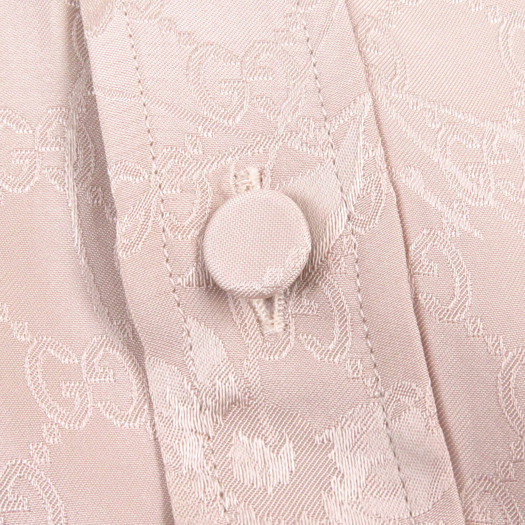 GUCCI Long sleeve shirt 596832 Main: 100% rayon pink DAISIES JACQUARD SHIRT mens 48 Used Authentic
