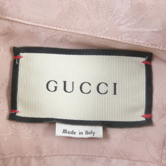 GUCCI Long sleeve shirt 596832 Main: 100% rayon pink DAISIES JACQUARD SHIRT mens 48 Used Authentic