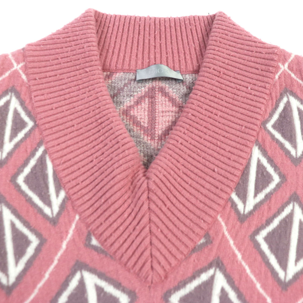 Dior HOMME knit 283M641AT067 Main: 70% wool, Main: 30% cashmere Pink type Cactus jack mens L Used Authentic