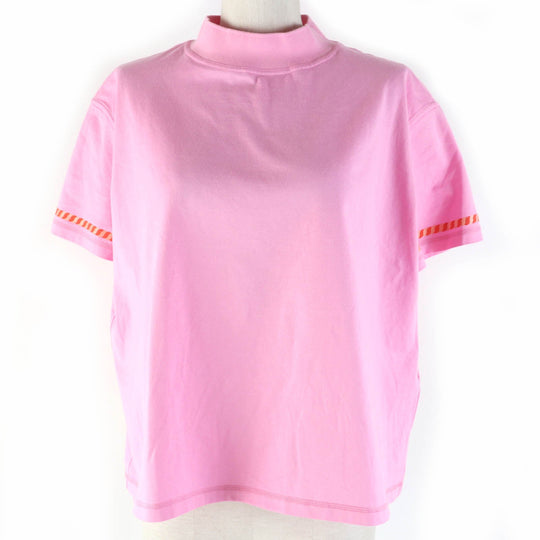 HERMES Short sleeve T-shirt 3E4621DL Main: 100% cotton, part: 72% cotton, part: 24% nylon, part: 4% polyurethane pink cartouche Women 34 Used Authentic