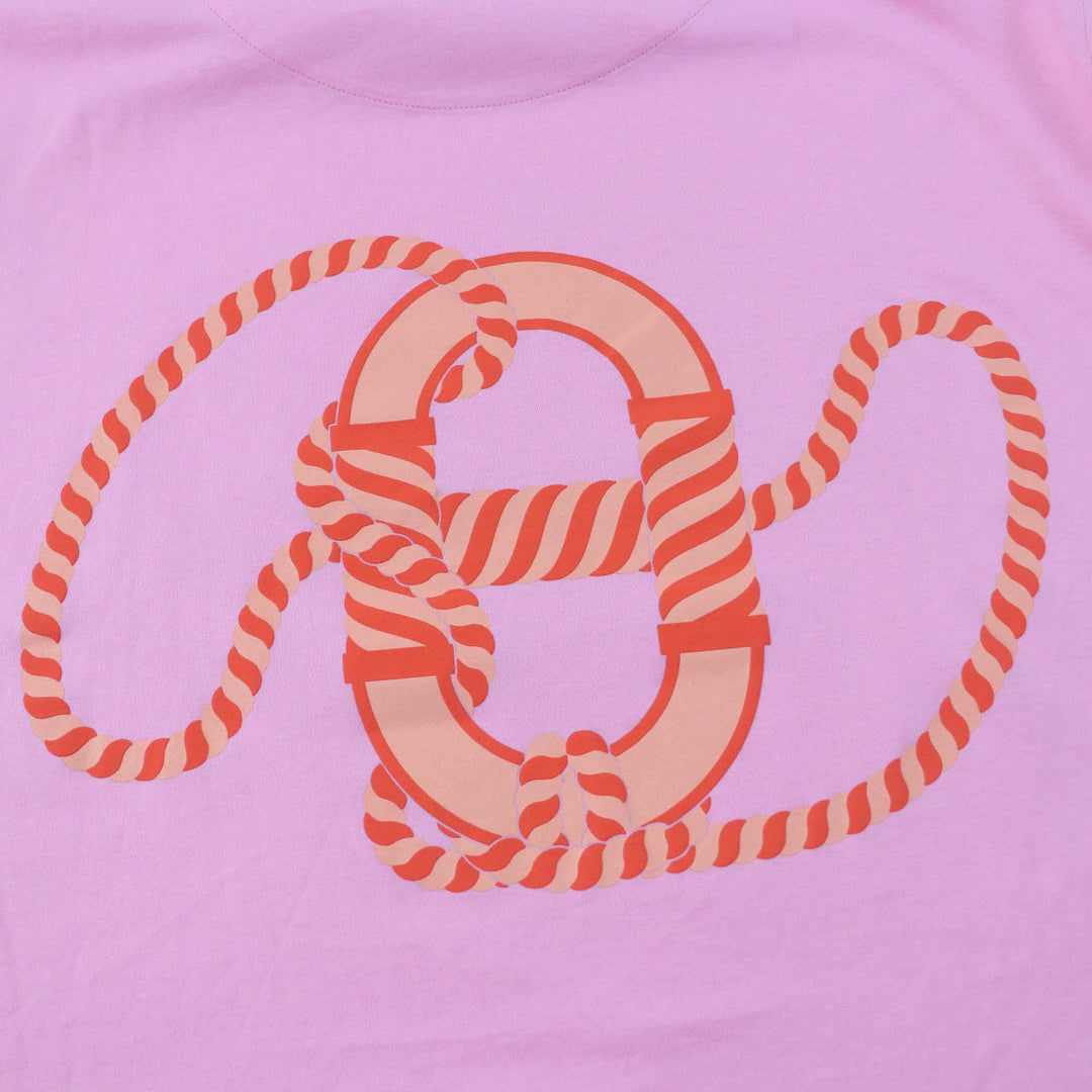 HERMES Short sleeve T-shirt 3E4621DL Main: 100% cotton, part: 72% cotton, part: 24% nylon, part: 4% polyurethane pink cartouche Women 34 Used Authentic