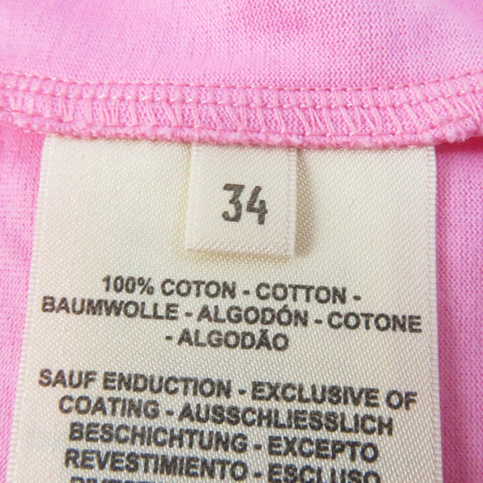 HERMES Short sleeve T-shirt 3E4621DL Main: 100% cotton, part: 72% cotton, part: 24% nylon, part: 4% polyurethane pink cartouche Women 34 Used Authentic