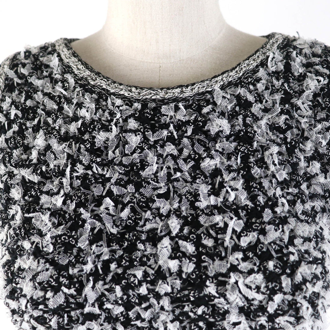 CHANEL knit P58876K07720 Main: 67% cotton, Main: 15% polyamide, Main: 9% silk, Main: 9% viscose Black type Women 34 Used Authentic