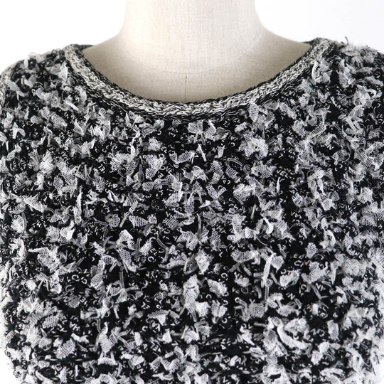 CHANEL knit P58876K07720 Main: 67% cotton, Main: 15% polyamide, Main: 9% silk, Main: 9% viscose Black type Women 34 Used Authentic