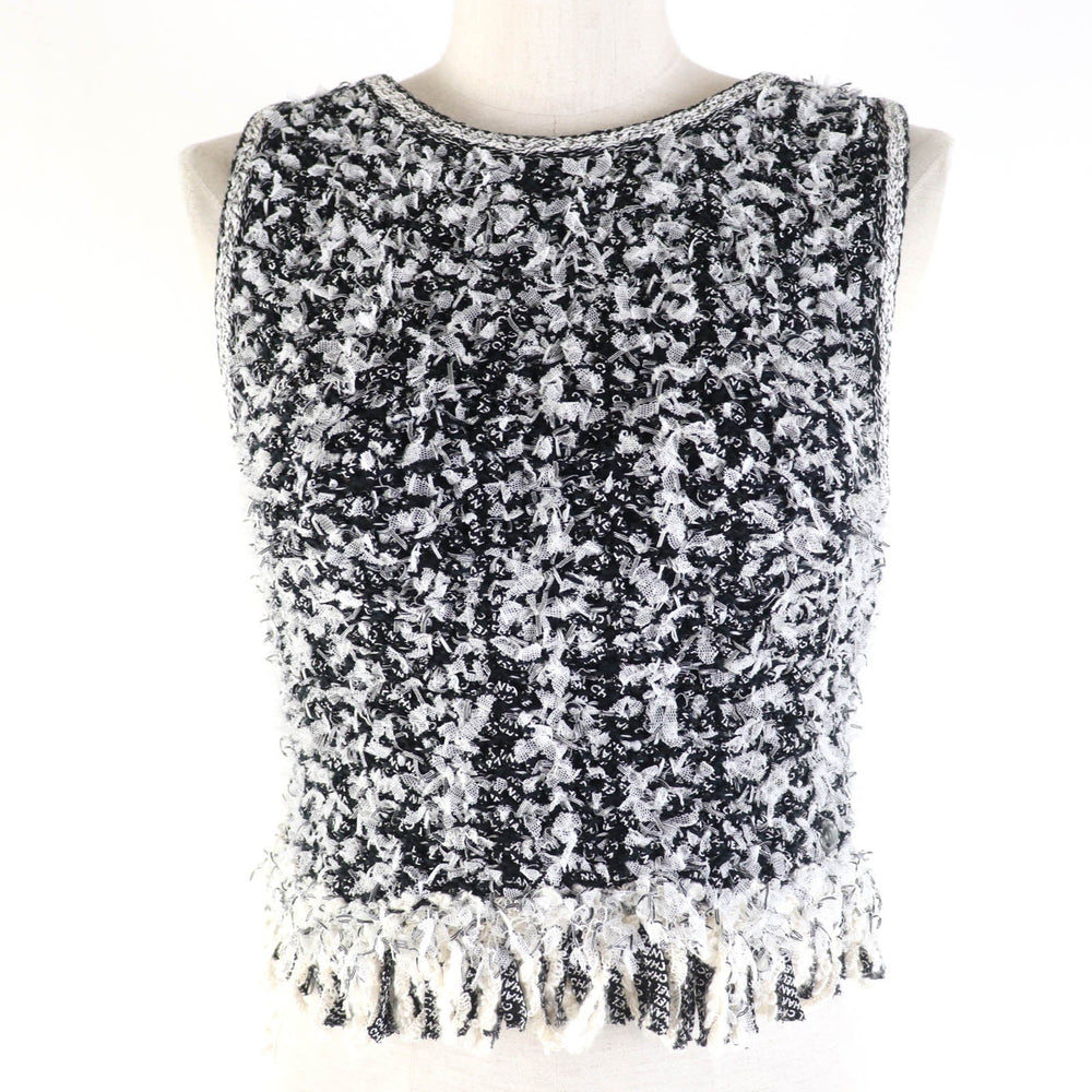 CHANEL knit P58876K07720 Main: 67% cotton, Main: 15% polyamide, Main: 9% silk, Main: 9% viscose Black type Women 34 Used Authentic