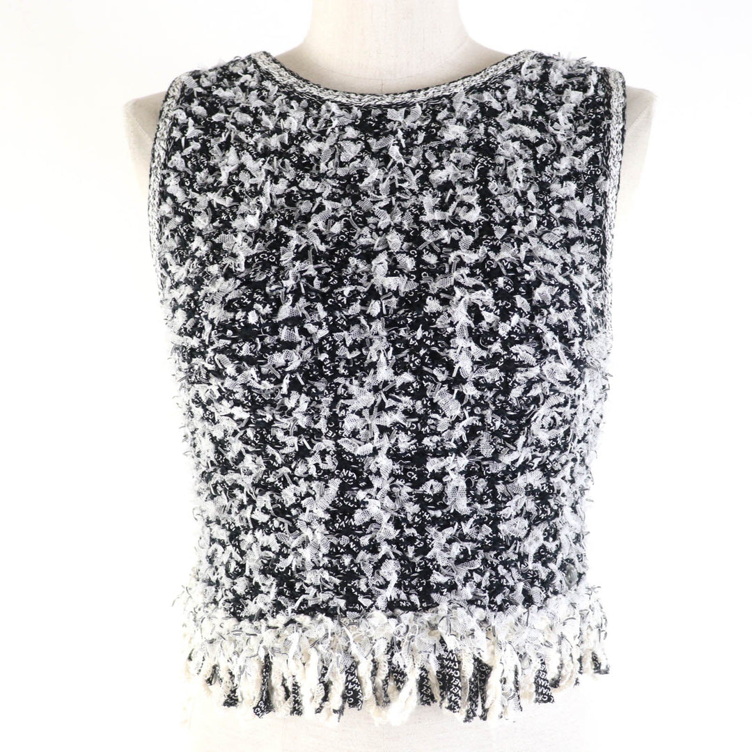 CHANEL knit P58876K07720 Main: 67% cotton, Main: 15% polyamide, Main: 9% silk, Main: 9% viscose Black type Women 34 Used Authentic