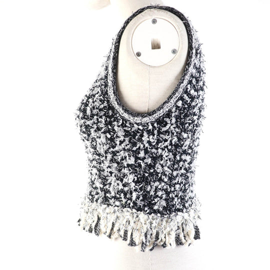 CHANEL knit P58876K07720 Main: 67% cotton, Main: 15% polyamide, Main: 9% silk, Main: 9% viscose Black type Women 34 Used Authentic