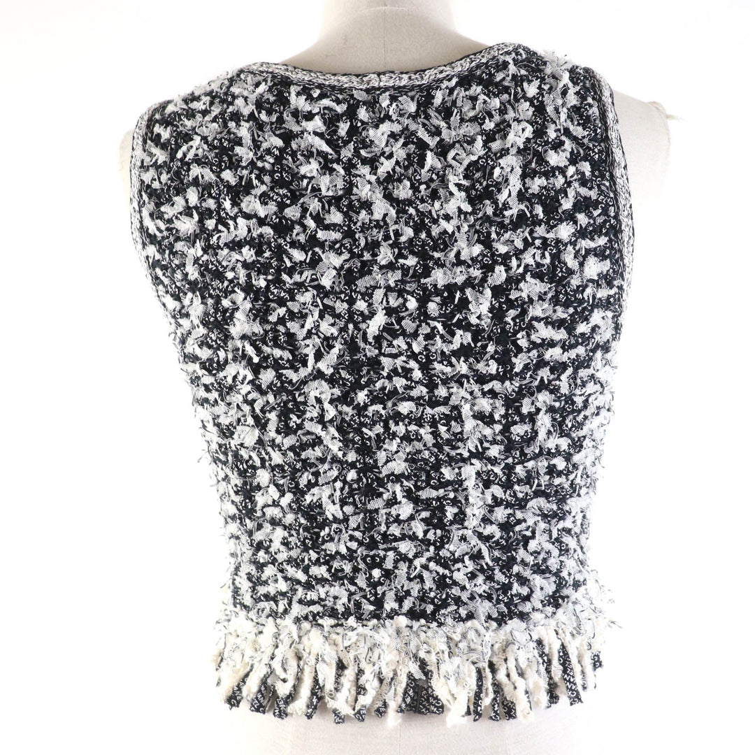 CHANEL knit P58876K07720 Main: 67% cotton, Main: 15% polyamide, Main: 9% silk, Main: 9% viscose Black type Women 34 Used Authentic