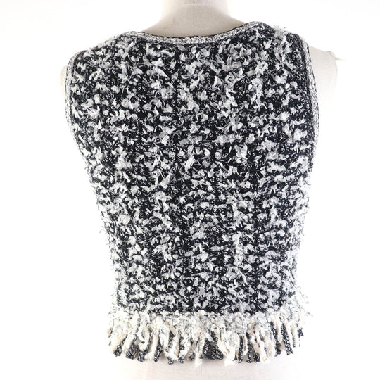 CHANEL knit P58876K07720 Main: 67% cotton, Main: 15% polyamide, Main: 9% silk, Main: 9% viscose Black type Women 34 Used Authentic