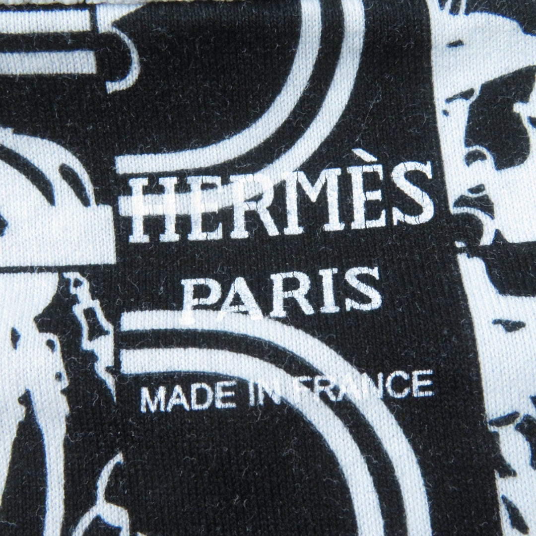 HERMES Cut Main: 100% cotton Black White BRIDES DE GALA en Desordre Ceremonial bridles Women 34 Used Authentic