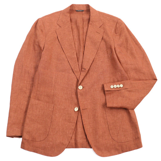 Loro Piana tailored jacket FAE3817 Main: 100% linen, sleeve lining: 100% polyester Orange mens 50 Used Authentic