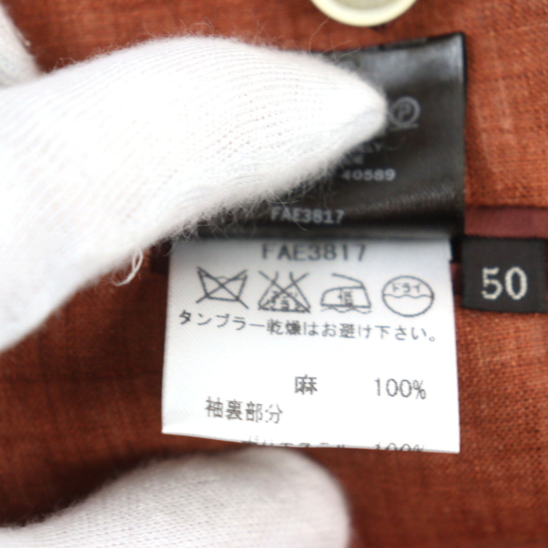 Loro Piana tailored jacket FAE3817 Main: 100% linen, sleeve lining: 100% polyester Orange mens 50 Used Authentic