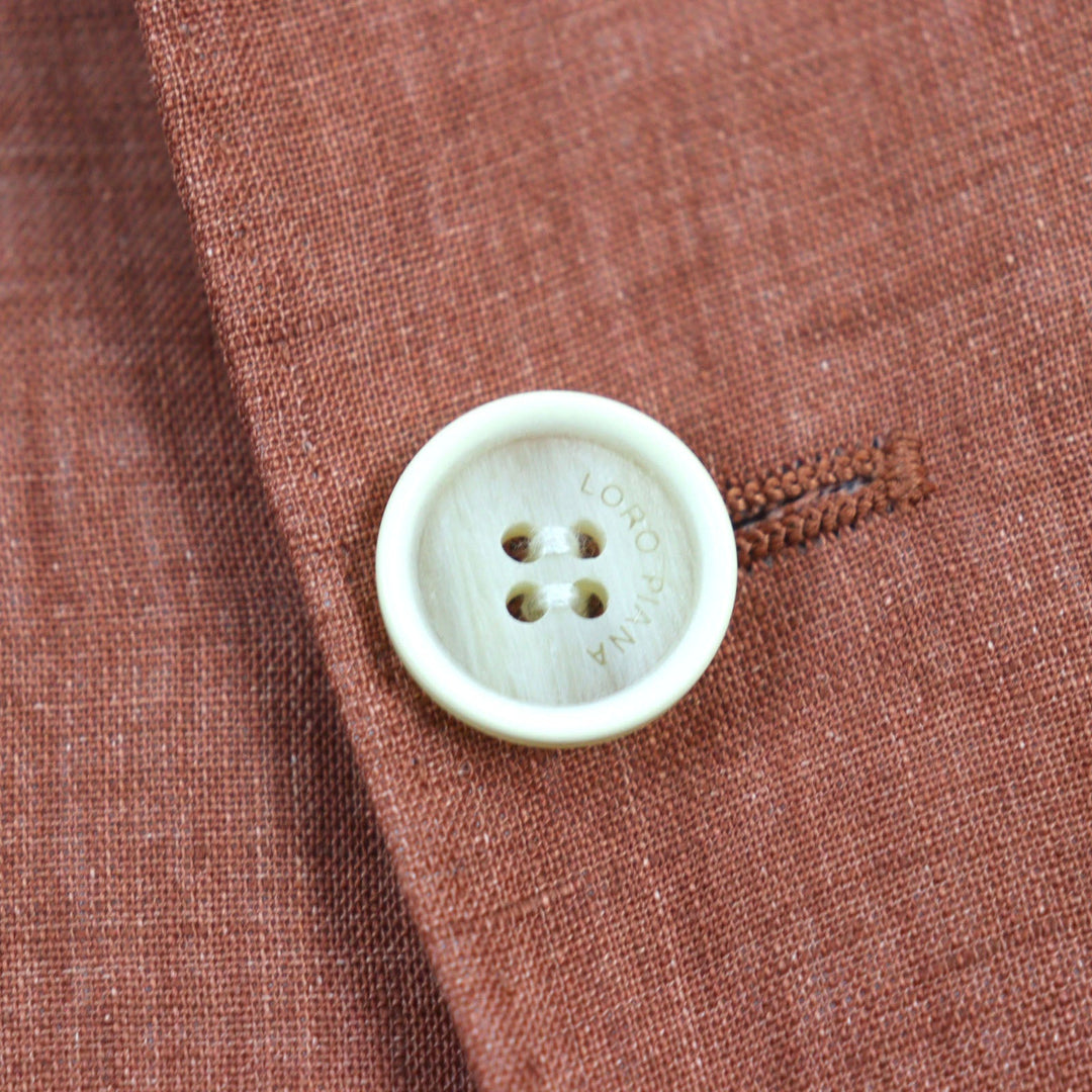 Loro Piana tailored jacket FAE3817 Main: 100% linen, sleeve lining: 100% polyester Orange mens 50 Used Authentic