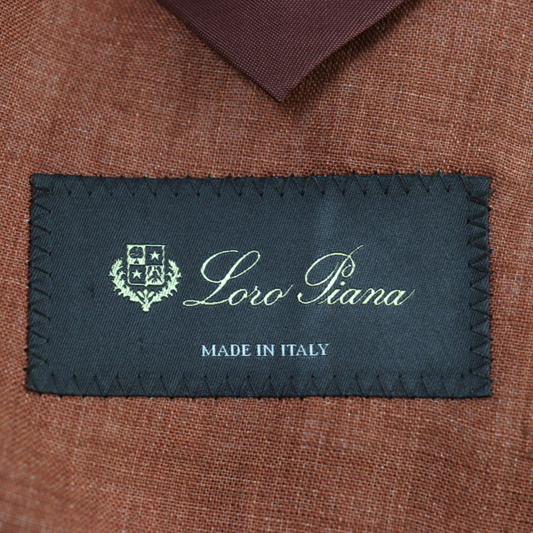 Loro Piana tailored jacket FAE3817 Main: 100% linen, sleeve lining: 100% polyester Orange mens 50 Used Authentic