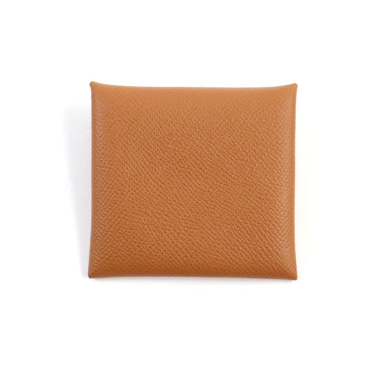 HERMES Coin case Main�FEpsom gold Bastia mens(Unisex) Used Authentic