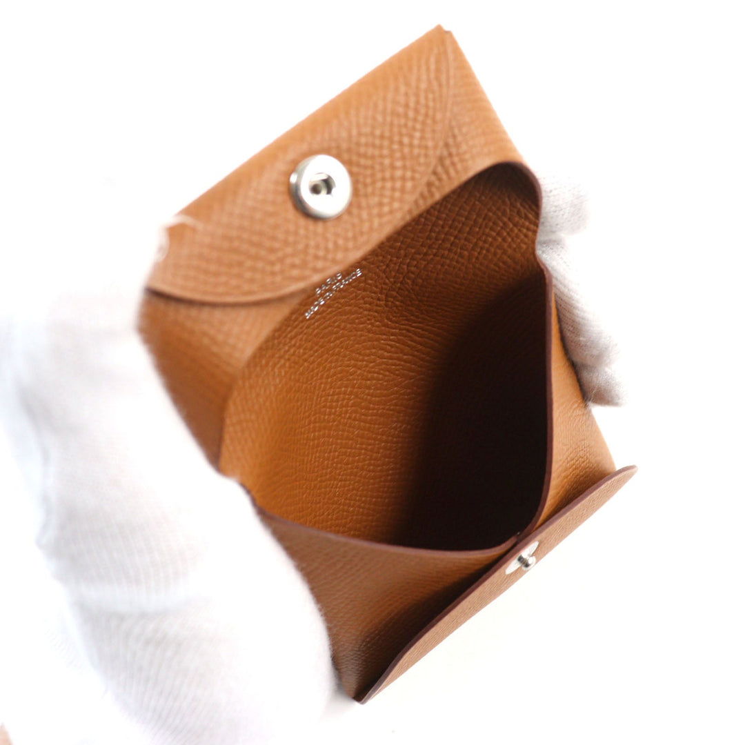 HERMES Coin case Main�FEpsom gold Bastia mens(Unisex) Used Authentic