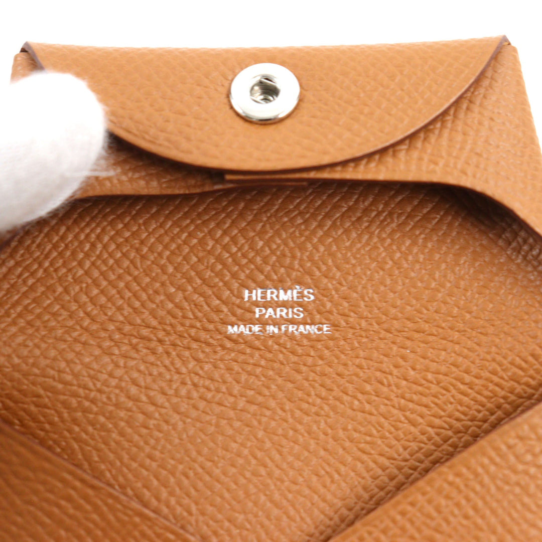 HERMES Coin case Main�FEpsom gold Bastia mens(Unisex) Used Authentic