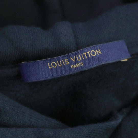 LOUIS VUITTON Hoodie Main: 100% cotton black mens M Used Authentic