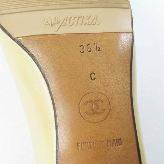 CHANEL pumps 00P A01373 Main: Leather Beige black Women 36 1/2 C Used Authentic