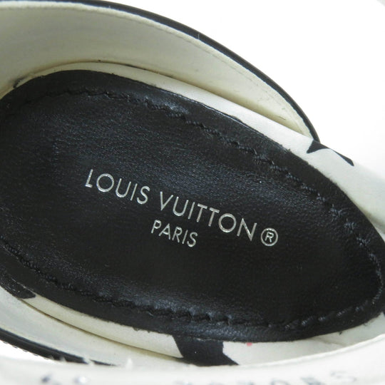 LOUIS VUITTON Sandals Main: Satin, Part: Patent leather White black Stellar Line Women 39 Used Authentic