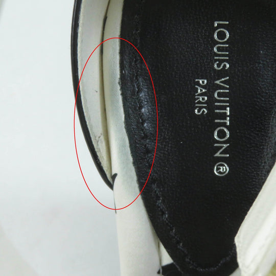 LOUIS VUITTON Sandals Main: Satin, Part: Patent leather White black Stellar Line Women 39 Used Authentic