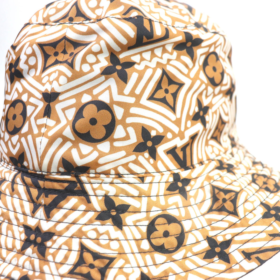 LOUIS VUITTON hat M76534 Outer: 96% nylon, Outer: 4% elastane (polyurethane), Lining: 55% polyester, Lining: 45% silk Brown black mens Used Authentic