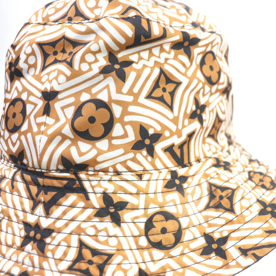 LOUIS VUITTON hat M76534 Outer: 96% nylon, Outer: 4% elastane (polyurethane), Lining: 55% polyester, Lining: 45% silk Brown black mens Used Authentic