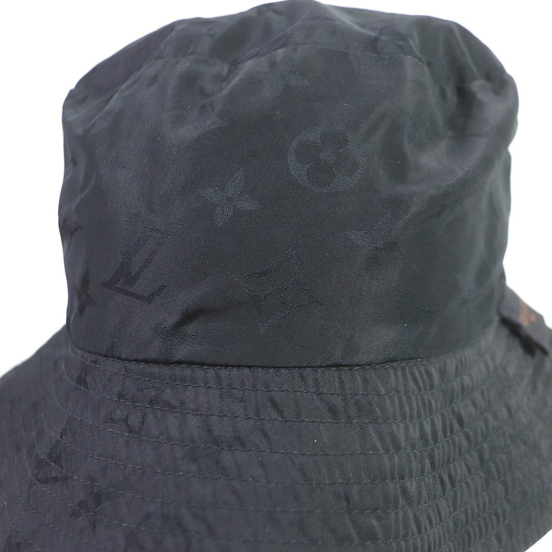 LOUIS VUITTON hat M76534 Outer: 96% nylon, Outer: 4% elastane (polyurethane), Lining: 55% polyester, Lining: 45% silk Brown black mens Used Authentic