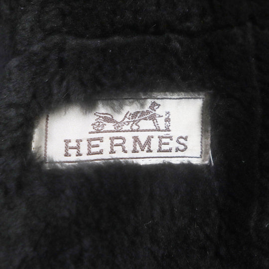 HERMES Jacket Outer: 100% cashmere, Filling: 100% polyester, Leather: cowhide, Lining: nutria, Lining: 100% cupra Bordeaux mens 50 Used Authentic