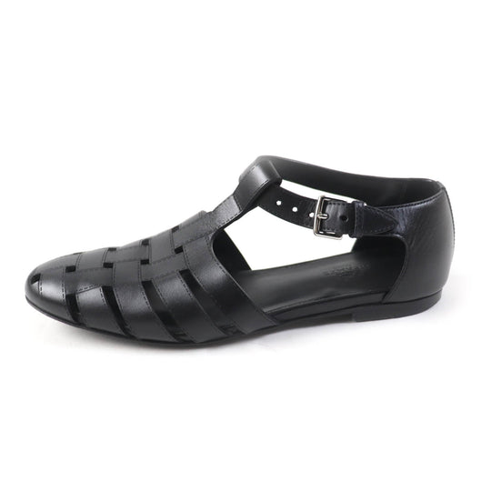 HERMES Sandals H241101Z Main: Leather black Indigo Women 37 Used Authentic