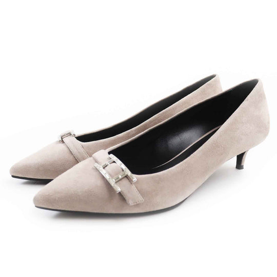 HERMES pumps BN202009Z Main: Suede leather Greige type Women 36 Used Authentic