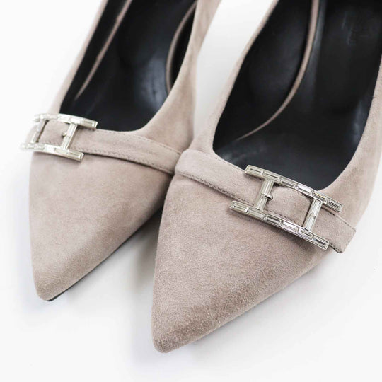 HERMES pumps BN202009Z Main: Suede leather Greige type Women 36 Used Authentic